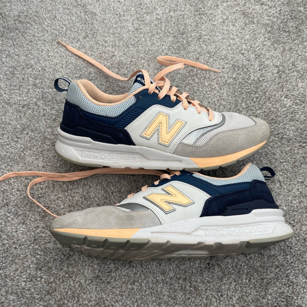 New Balance Women’s Navy, Gray, and Cream Sneakers